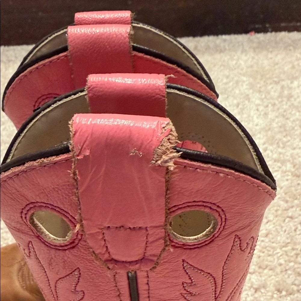 Old West Pink Toddler Girls Square Toe Cowboy Western Boots - Picture 4 of 9